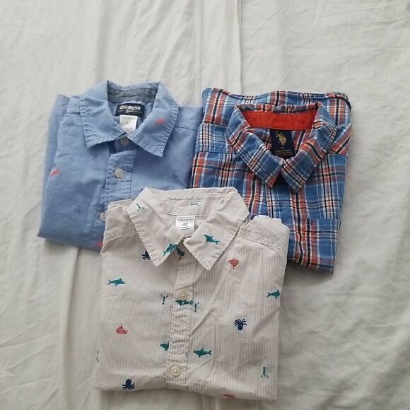Boys bundle 4t button up Shirts Polo Carter's & Oshkos - Picture 1 of 11